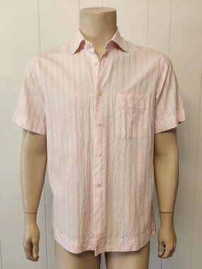 men's shirt L short sleeve pink stripe van Laack Germany